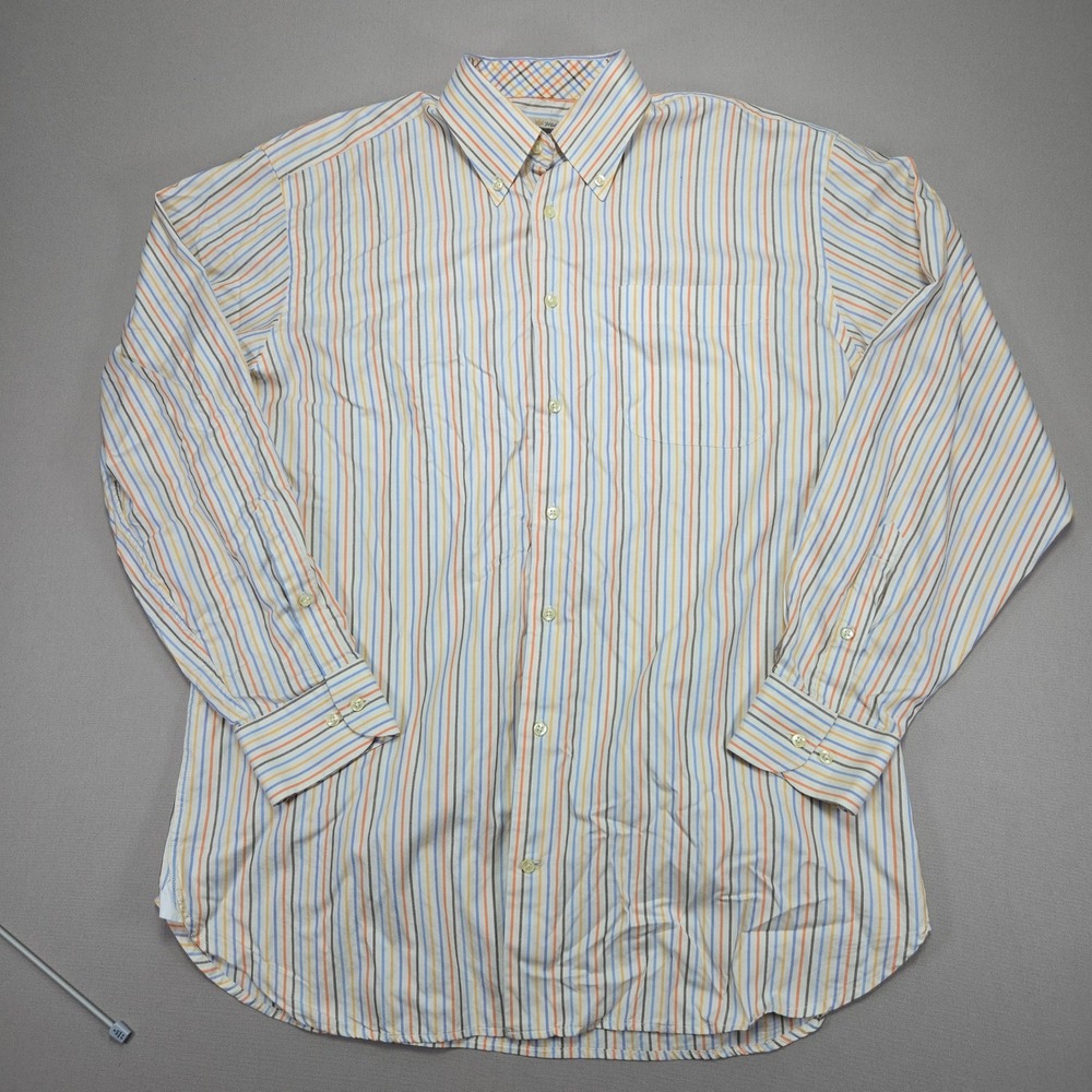 Peter Millar Long Sleeve Button Down Striped Shirt Mens L